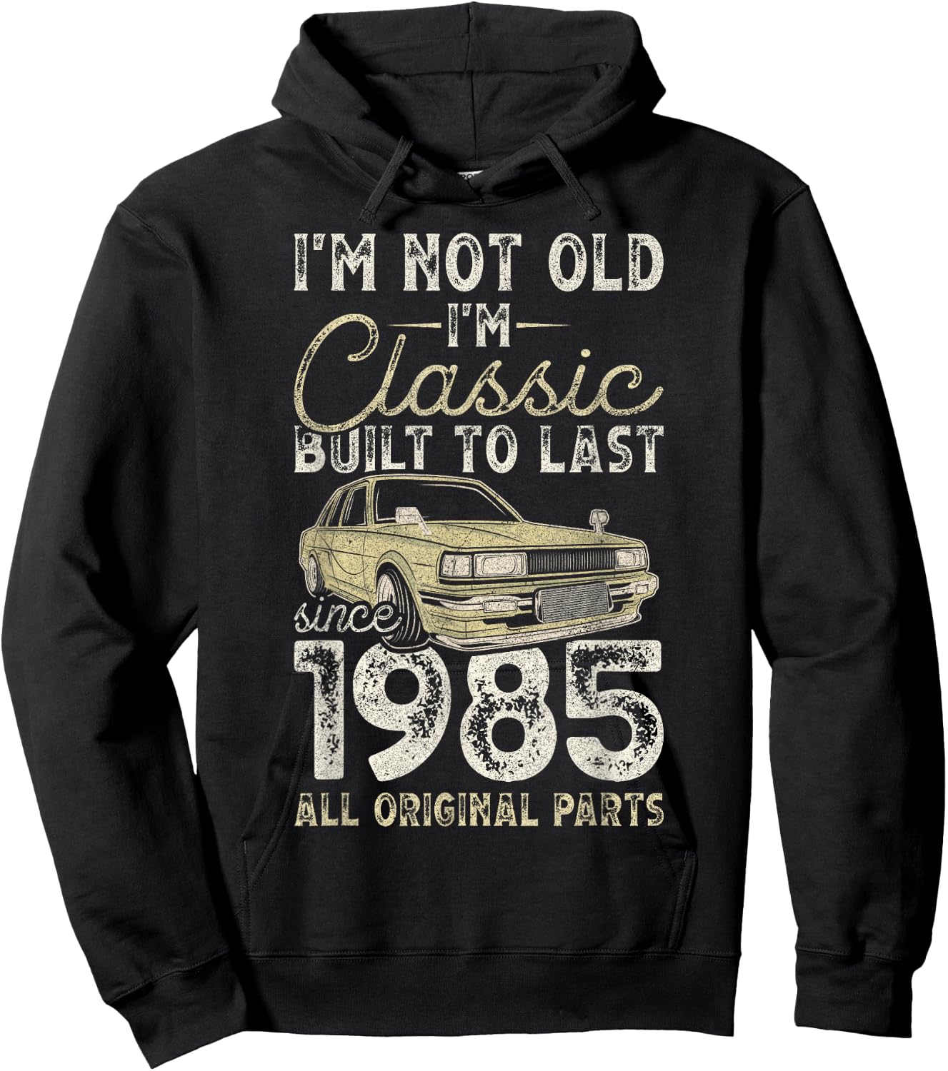 40th Birthday, Since 1985, Classic Car, 40 Years Old Hoodie - Hoodie | Black