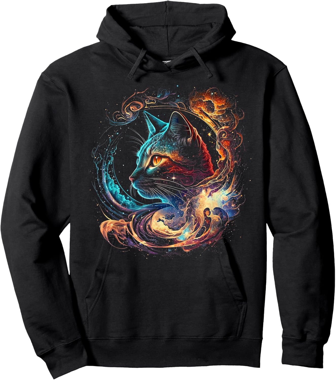 Cat in The Galaxy and Space Kitten Cat Head Hoodie - Hoodie | Black