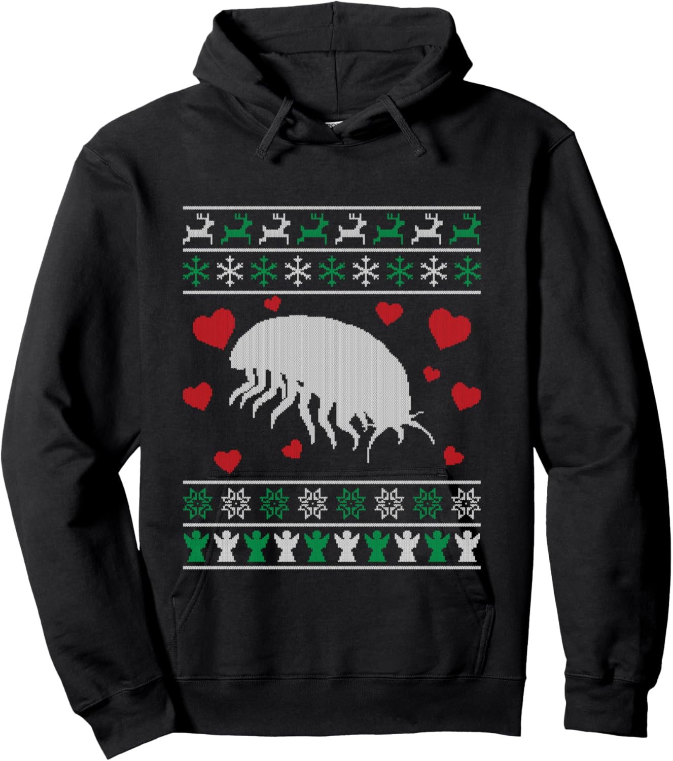 Christmas Isopod Ugly Sweater Winter Rollie Pollie Hoodie - Hoodie | Black