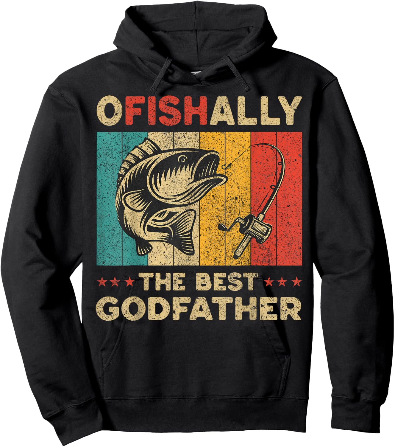 Father's Day Funny Fishing Ofishally The Best Godfather Hoodie - Hoodie | Black