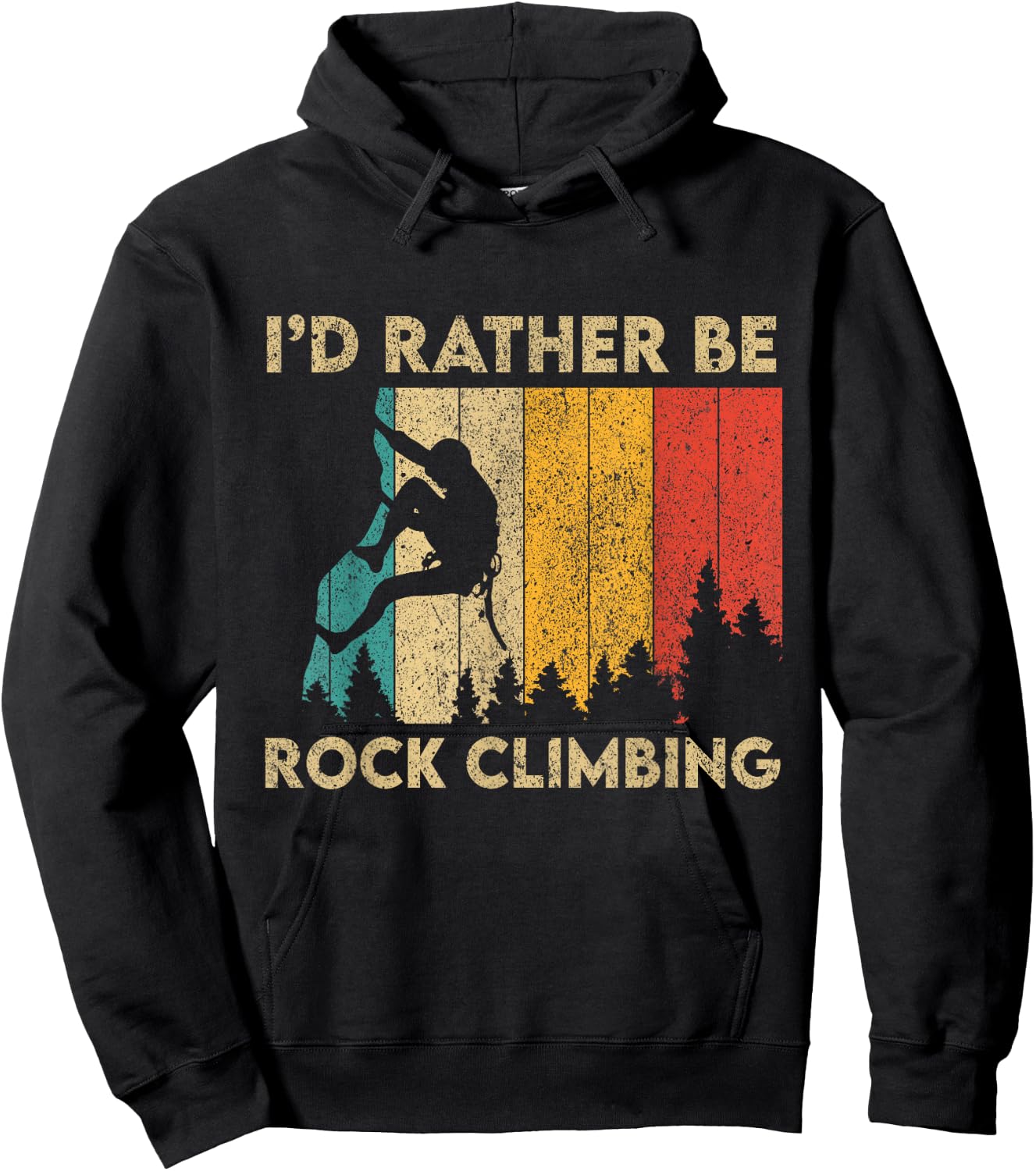 I'd Rather Be Rock Climbing Funny Vintage Bouldering Hoodie - Hoodie | Black