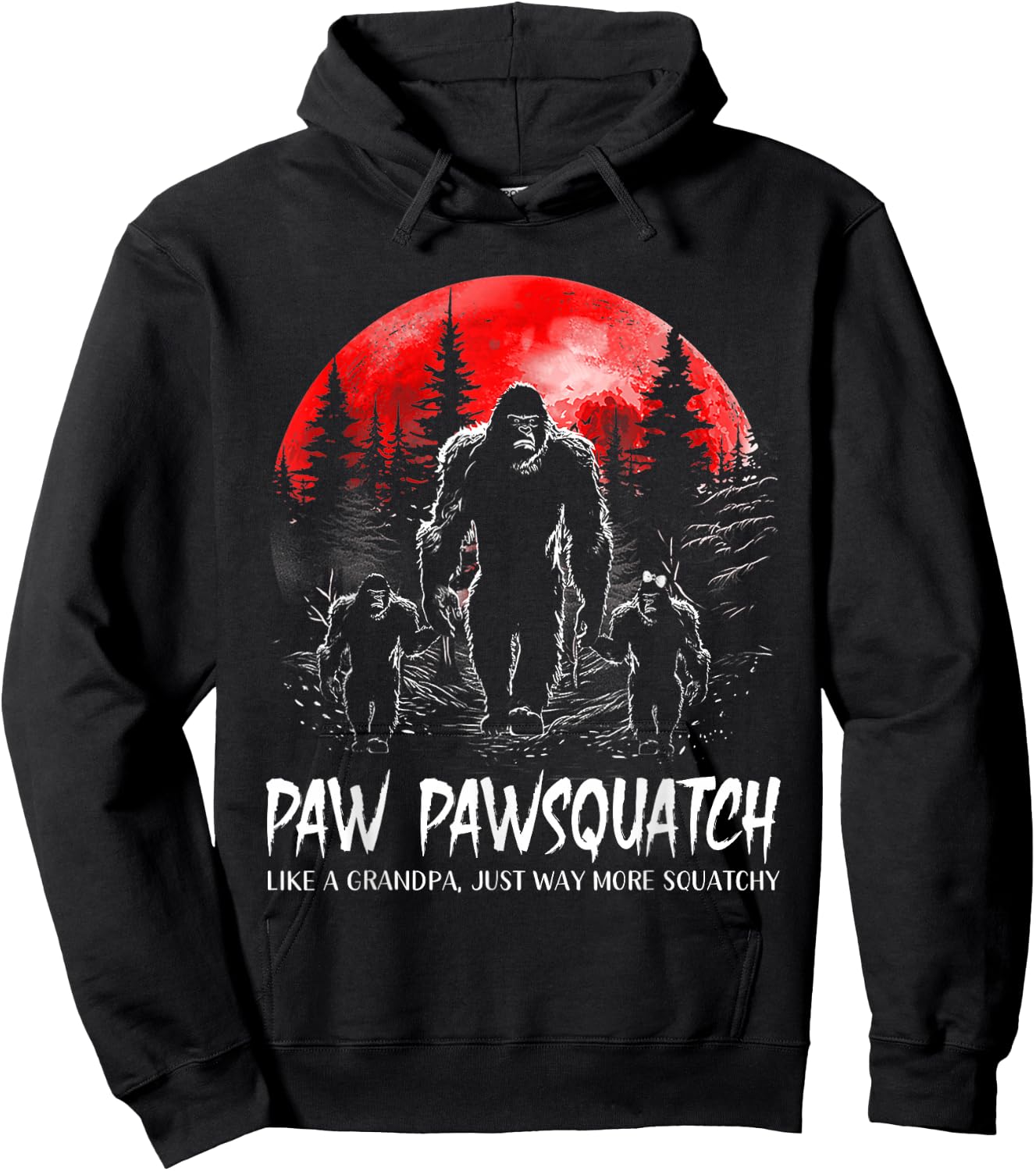 Paw Paw Squatch Funny Bigfoot Dad Sasquatch Yeti Fathers day Hoodie - Hoodie | Black