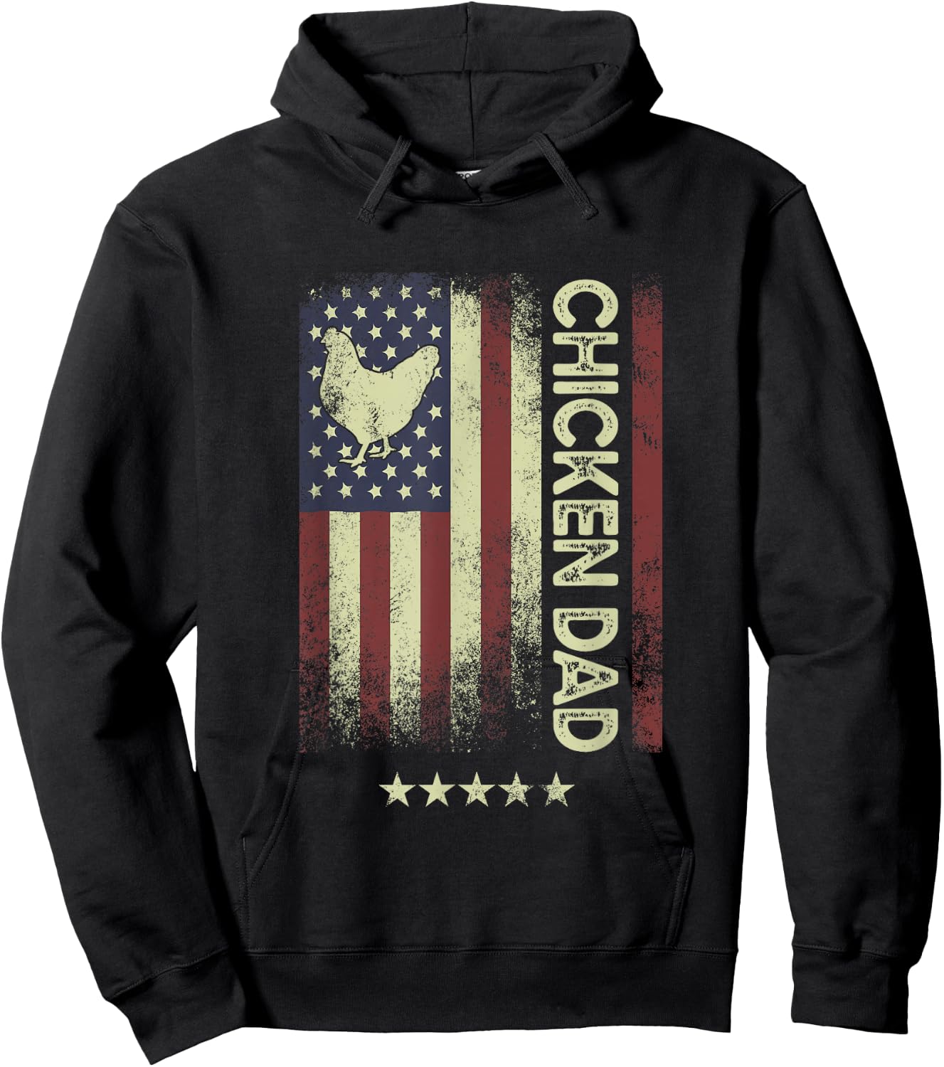 USA American Flag - Chicken Dad Hoodie - Hoodie | Black