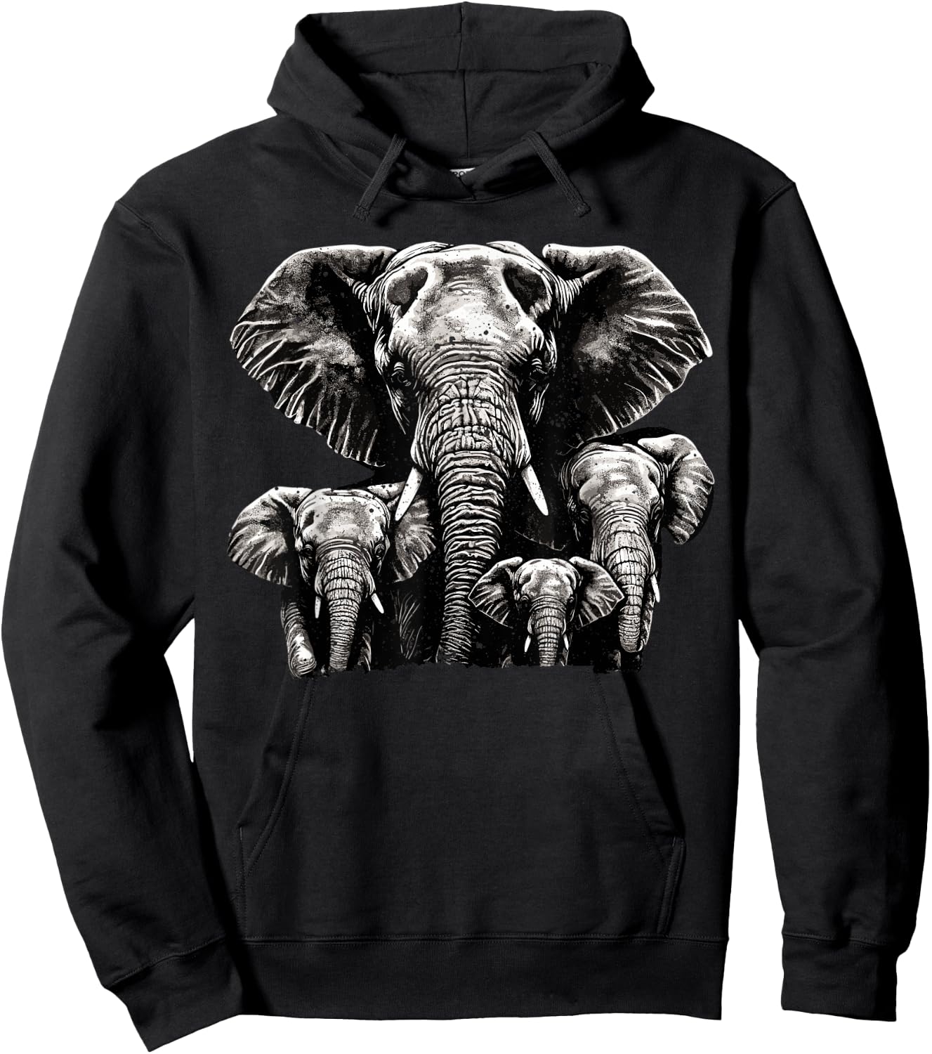 Elephant Dad Grahpic - Family Elephant Men Hoodie - Hoodie | Black