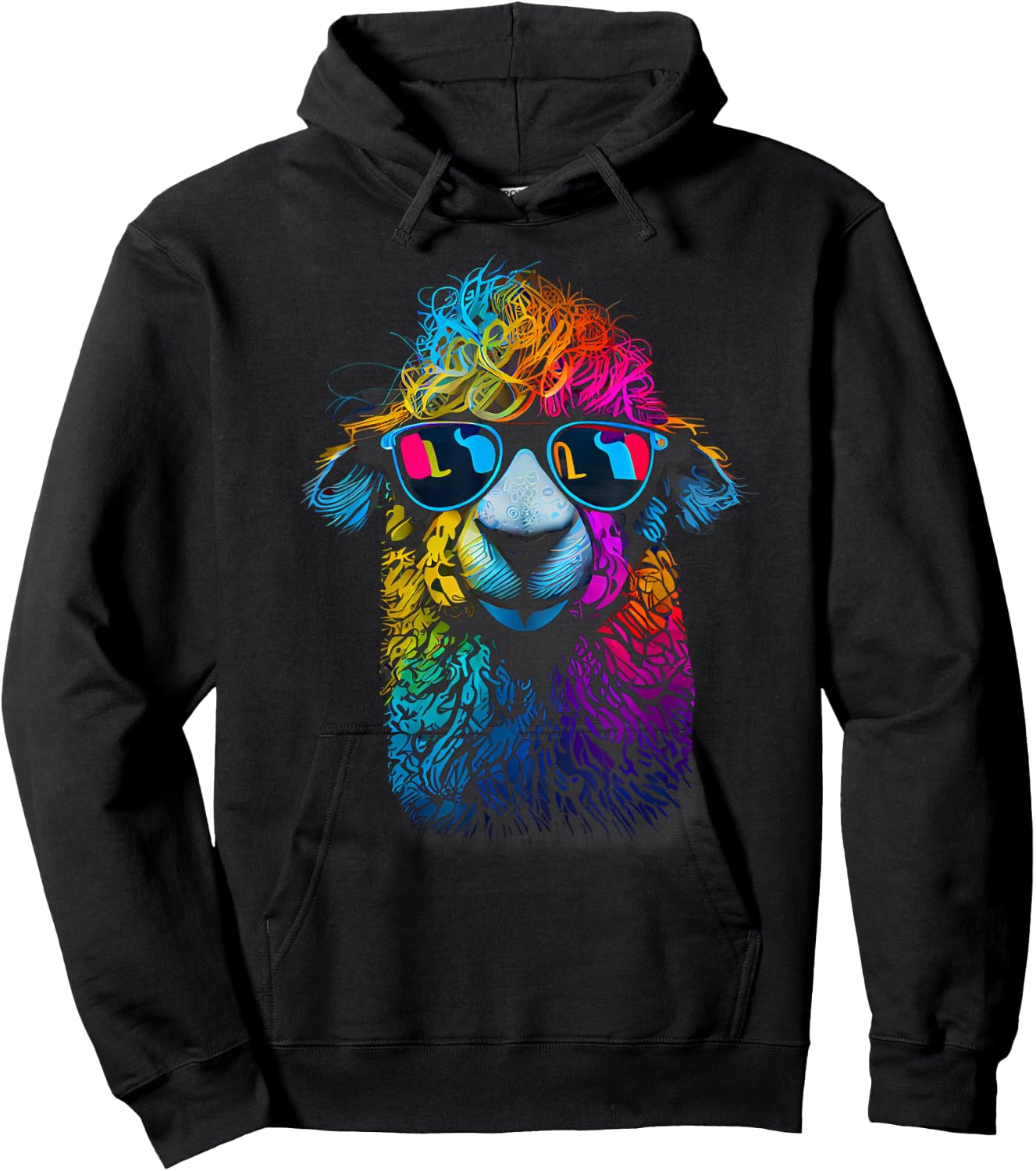 Lama Colorful Cool Alpaca Alpacalover Hoodie - Hoodie | Black