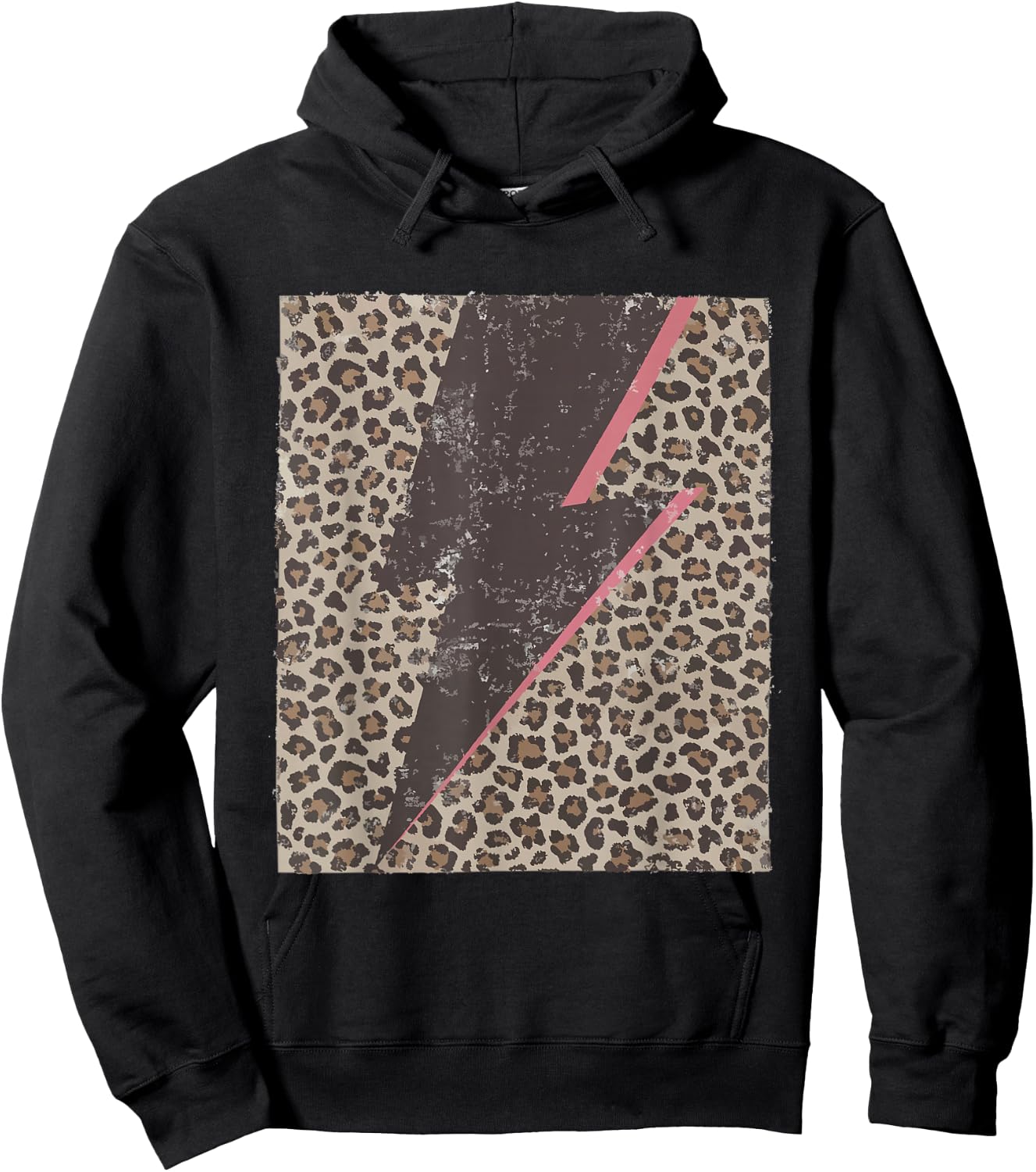 Leopard Cheetah Thunder Print Cool Lightning Bolt Hoodie - Hoodie | Black