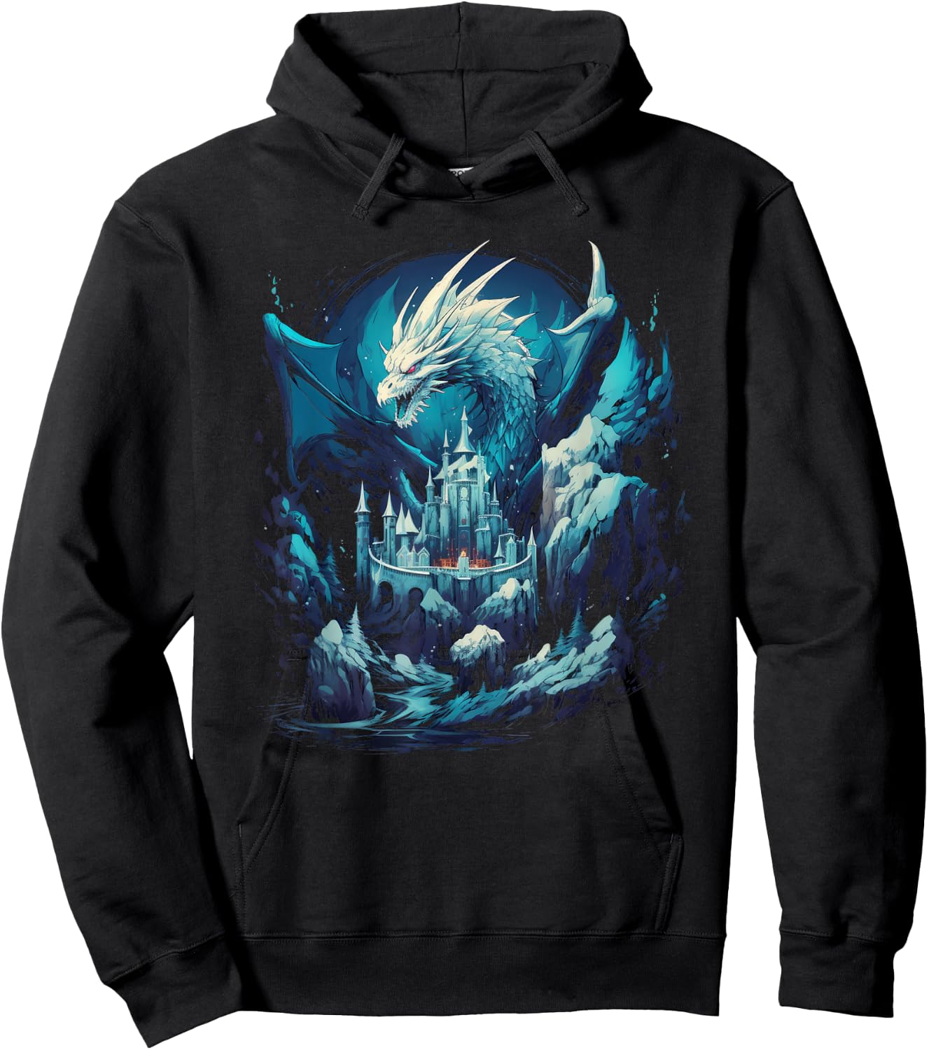 Ice Dragon Artwork Hoodie - Hoodie | Black