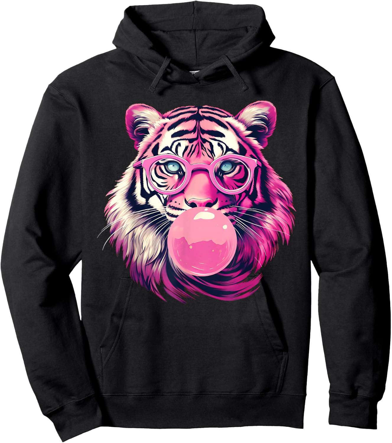 Women's Tiger Tiger Face Wild Animal Cute Tiger Hoodie - Hoodie | Black