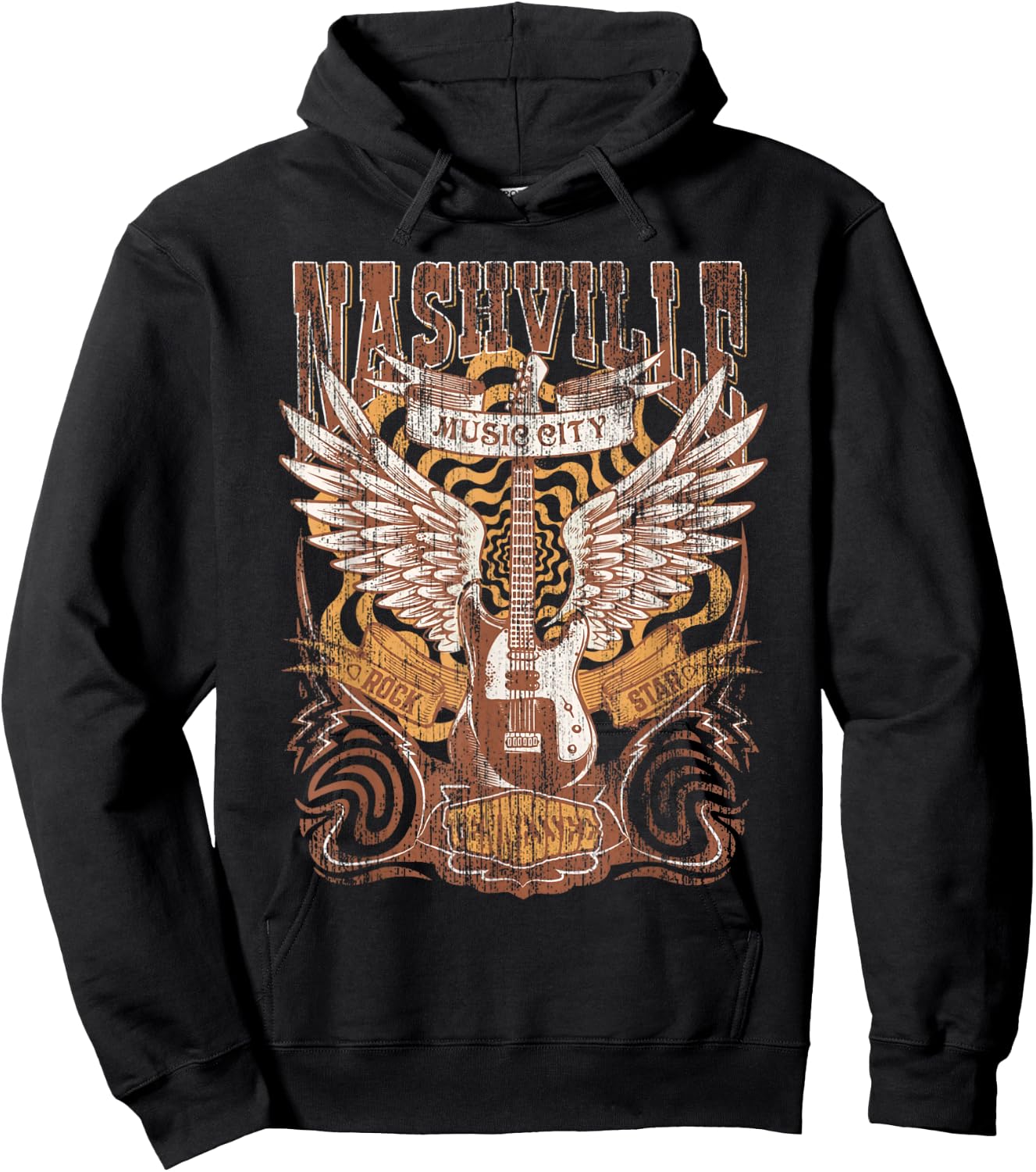 Nashville Tennessee Guitar Country Music City Guitarist Gift Hoodie - Hoodie | Black