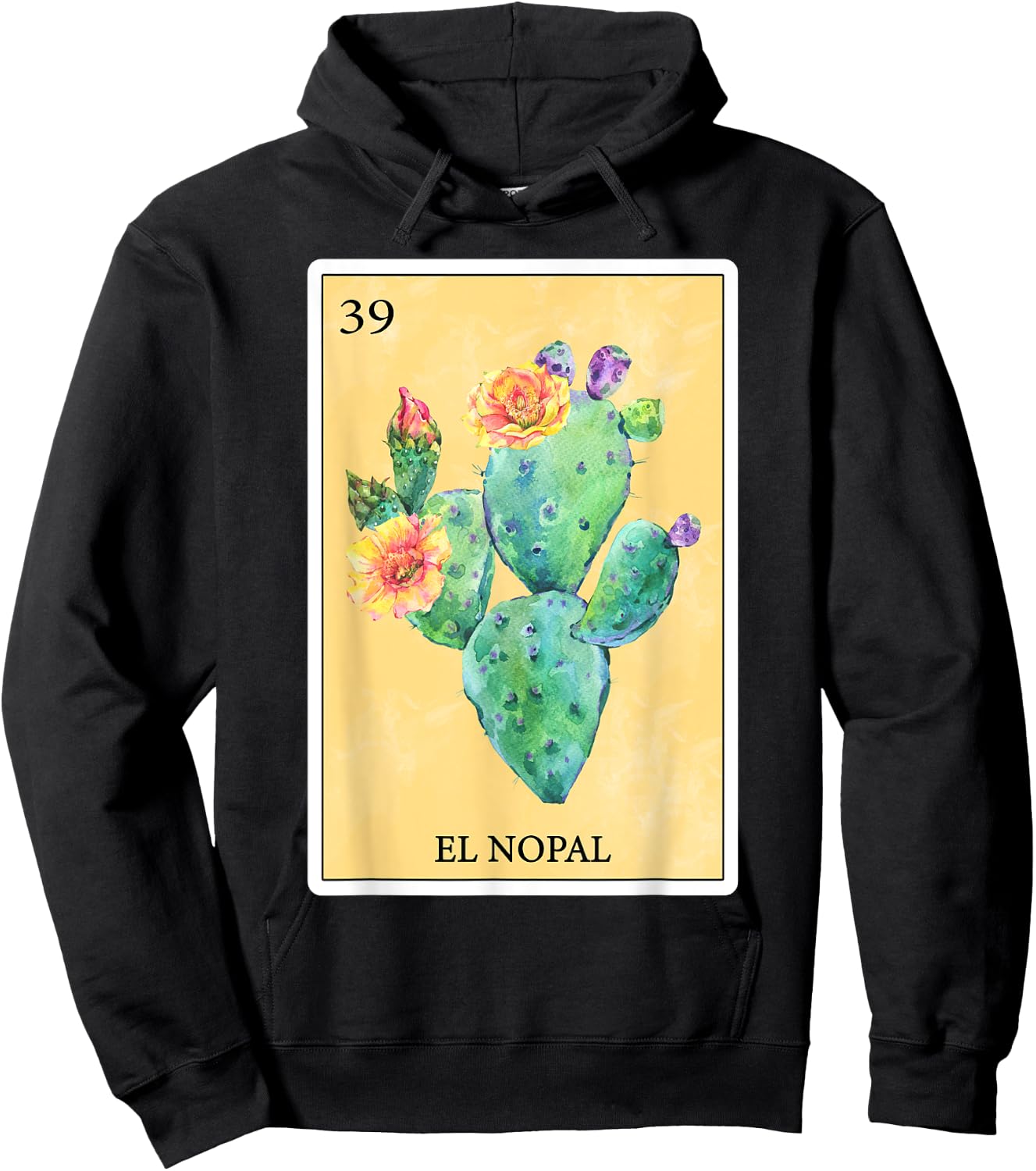 El Nopal Funny Cactus Spanish-Mexican Bingo Gifts Card Hoodie - Hoodie | Black
