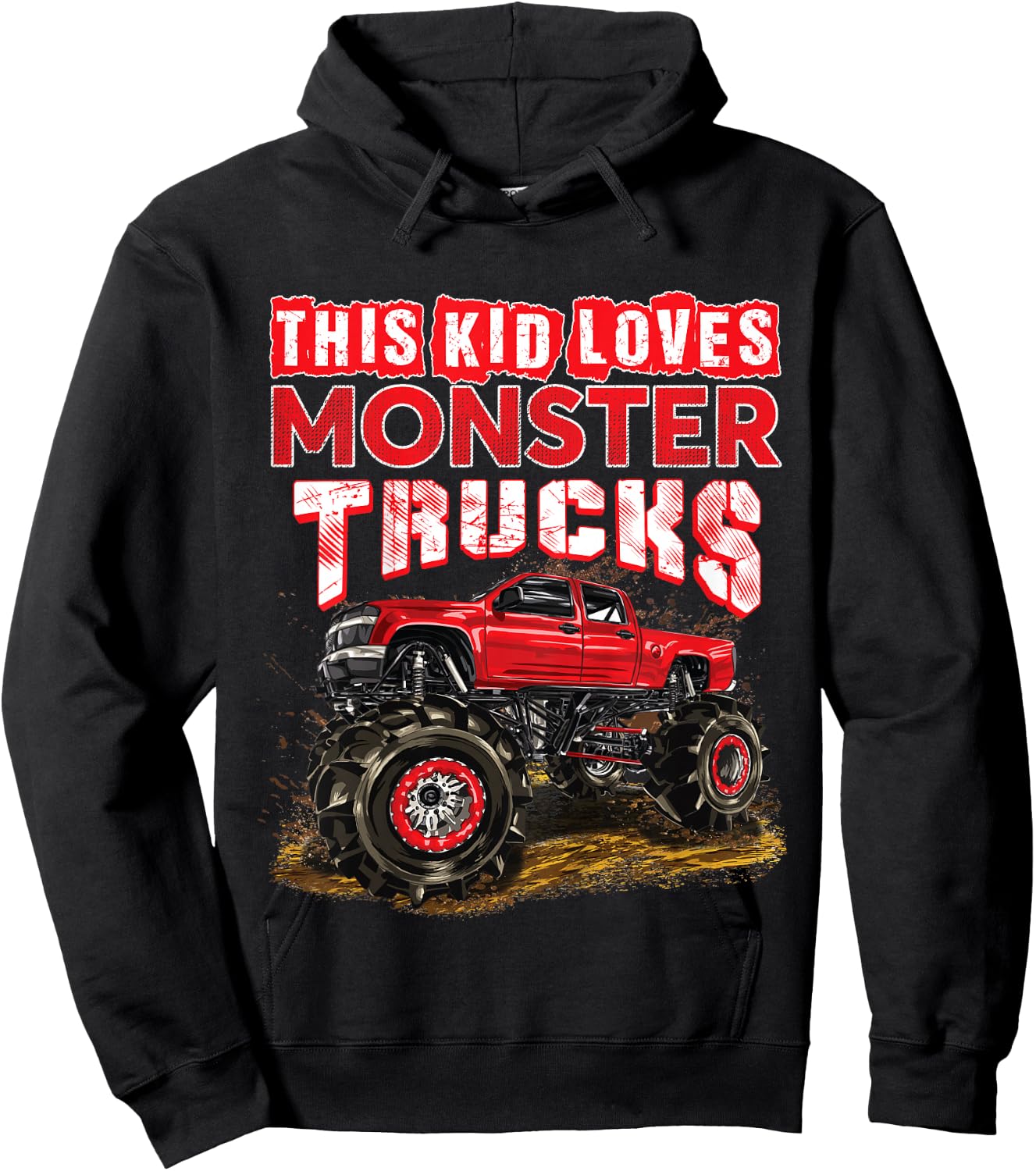 Monster Truck For Kids Boys Girls Monster Truck Lovers Hoodie - Hoodie | Black