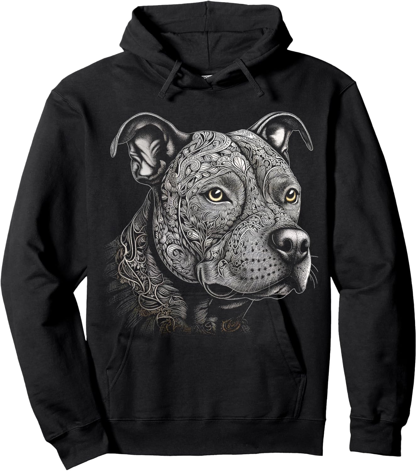 Pit Bull Mom Dog Lover Mandala Artistic Pitbull Owner Women Hoodie - Hoodie | Black