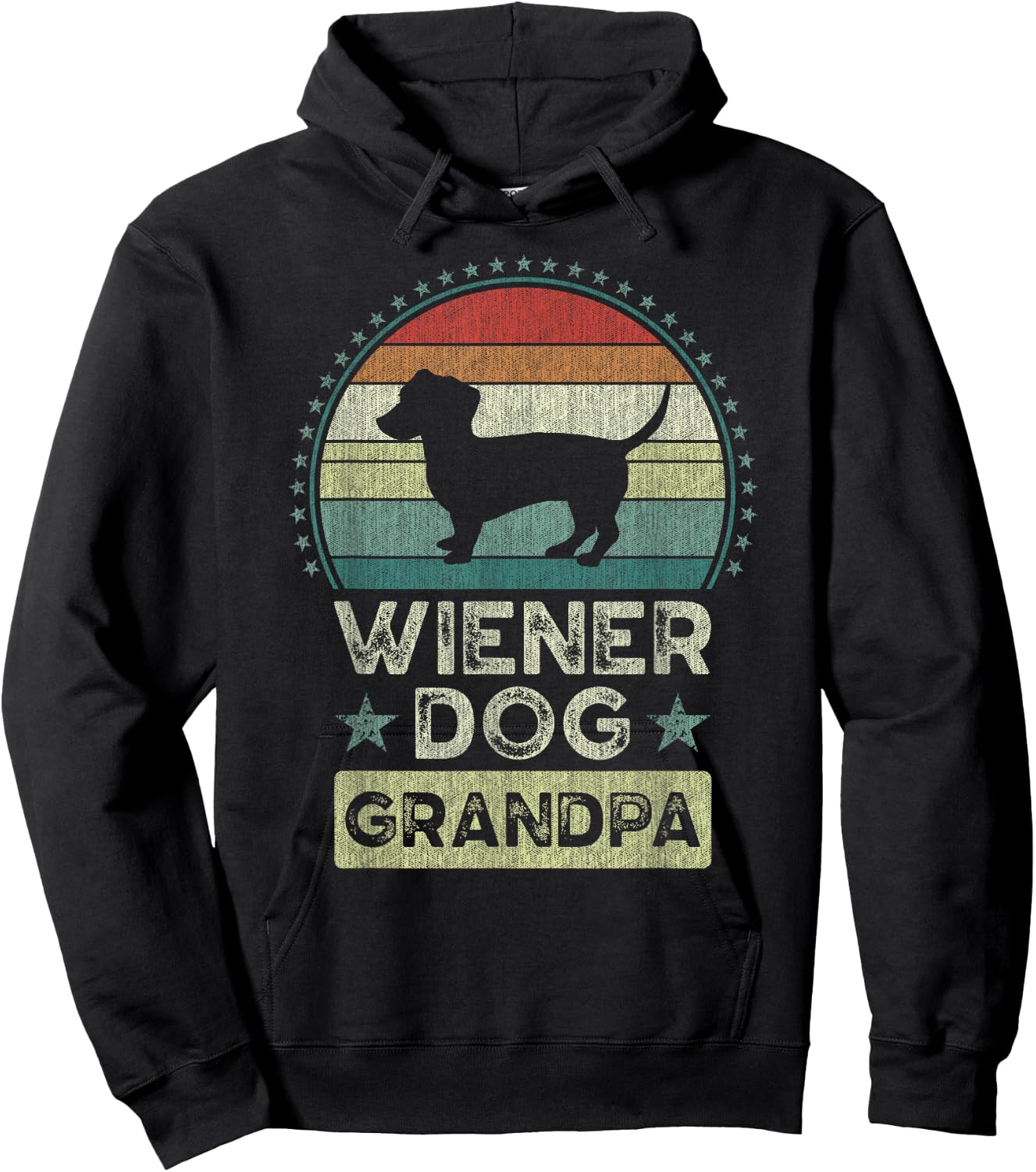 Wiener Dog Grandpa, Father's Day, Dachshund, Grandfather Hoodie - Hoodie | Black