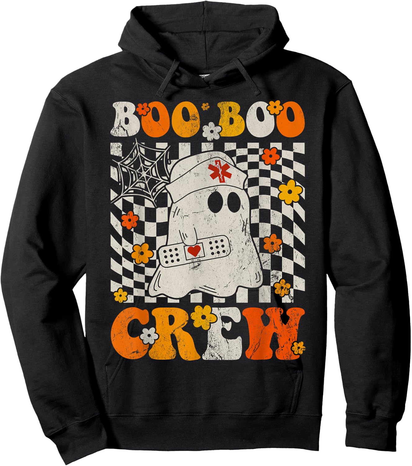 Funny Boo Boo Crew Nurse Halloween Costume Ghost Nursery Hoodie - Hoodie | Black