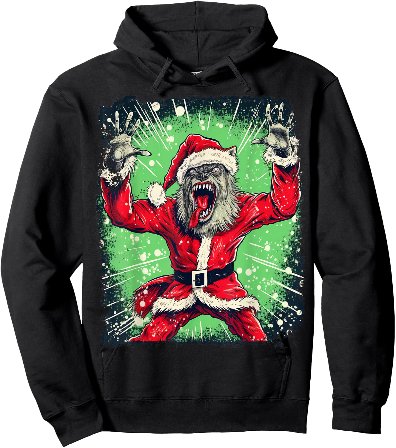 Werewolf Scary Christmas Hoodie - Hoodie | Black
