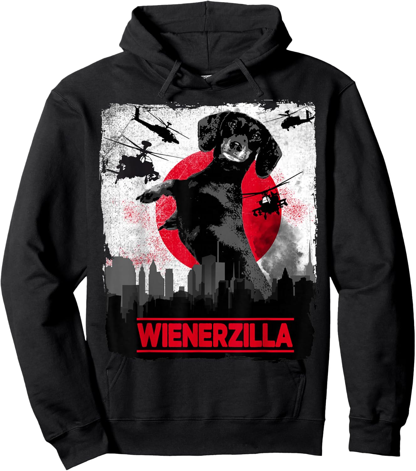 Funny Wienerzilla Dachshund Dog Hoodie - Hoodie | Black