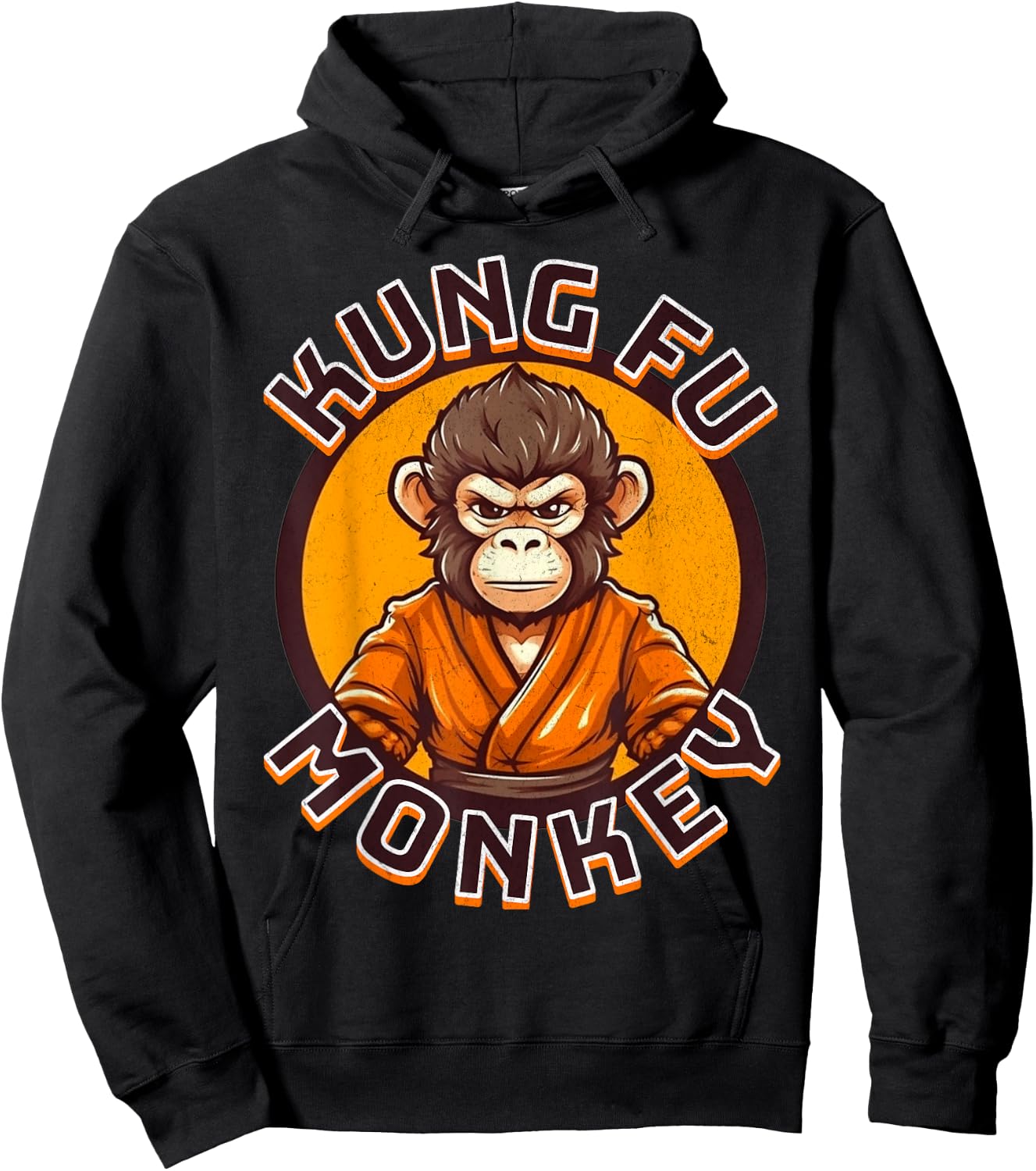 Kung Fu Monkey - Monkey in a Karate GI - Funny Martial Arts Hoodie - Hoodie | Black