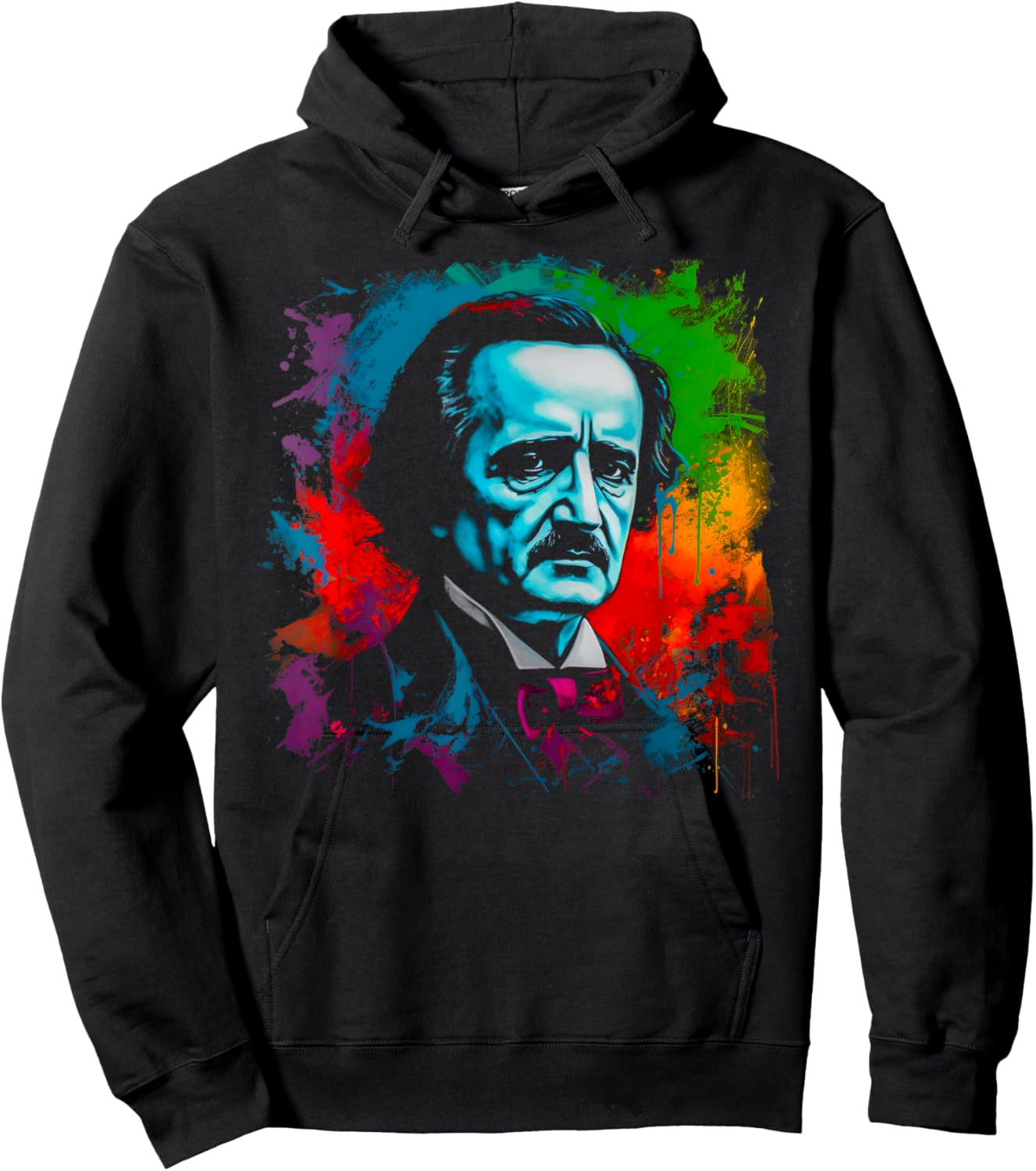 ExpressionWear Edgar Allan Poe Horror - -Adults, Black, Small, Short Sleeve, Classic Fit, Cotton, Polyester Hoodie - Hoodie | Black
