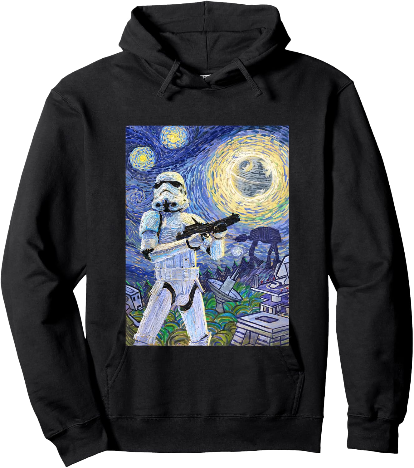 Kids Star Wars Classic Stormtrooper Van Gogh Starry Night Print Hoodie - Hoodie | Black