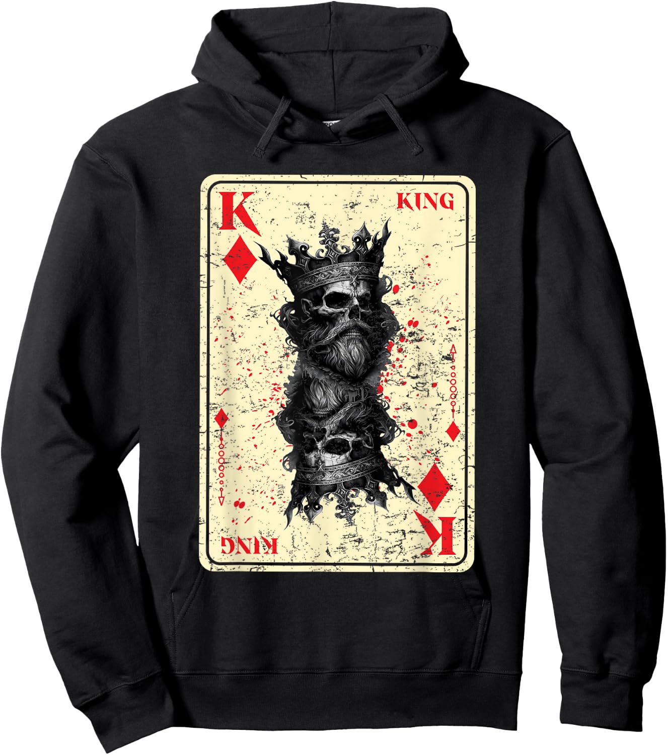 Gothic Card Game Halloween Scary Horror King of Diamonds Hoodie - Hoodie | Black