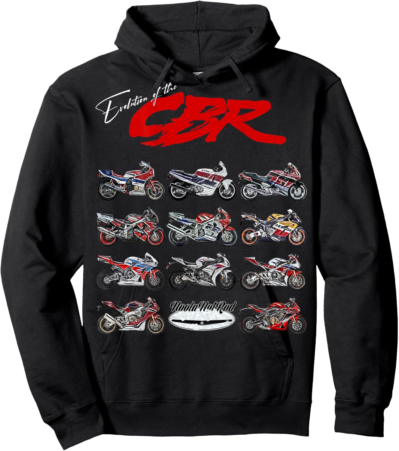 Evolution of the, CBR,Motorcycle,Motorbike,Biker,Sportsbike Hoodie - Hoodie | Black