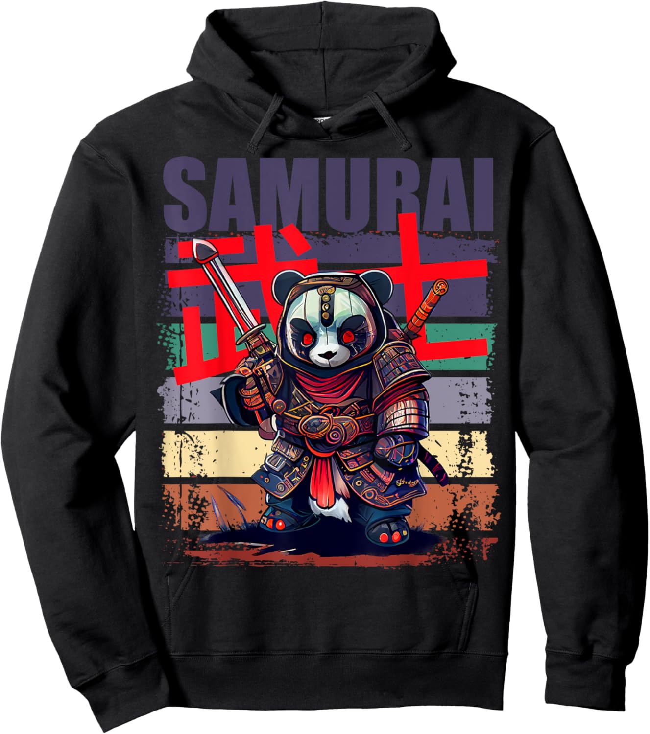Retro Samurai Artwork Japanese Style for Anime Men and Boys Hoodie - Hoodie | Black