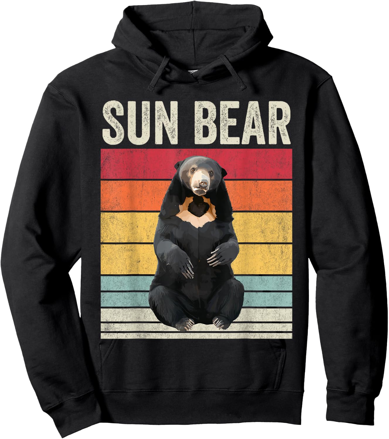 Sun Bear Vintage, Sun Bear Hoodie - Hoodie | Black