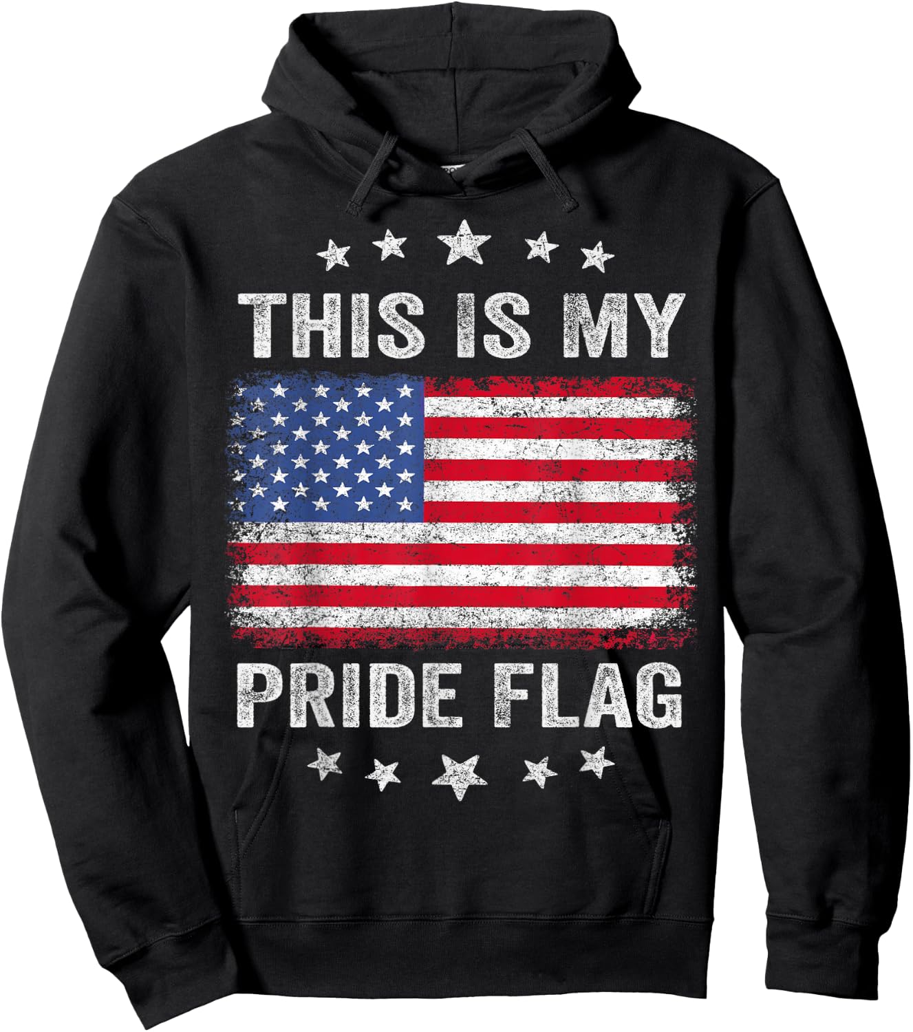 This is My Pride Flag USA American 4th of July Patriotic Hoodie - Hoodie | Black