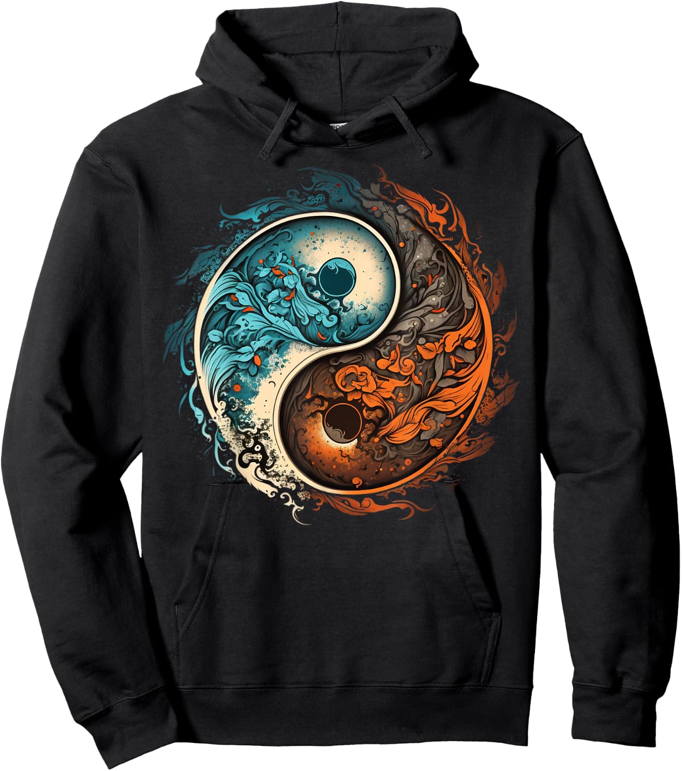 Meditation Taoism Yin Yang Symbol on Zen Taijitu Yin Yang Hoodie - Hoodie | Black