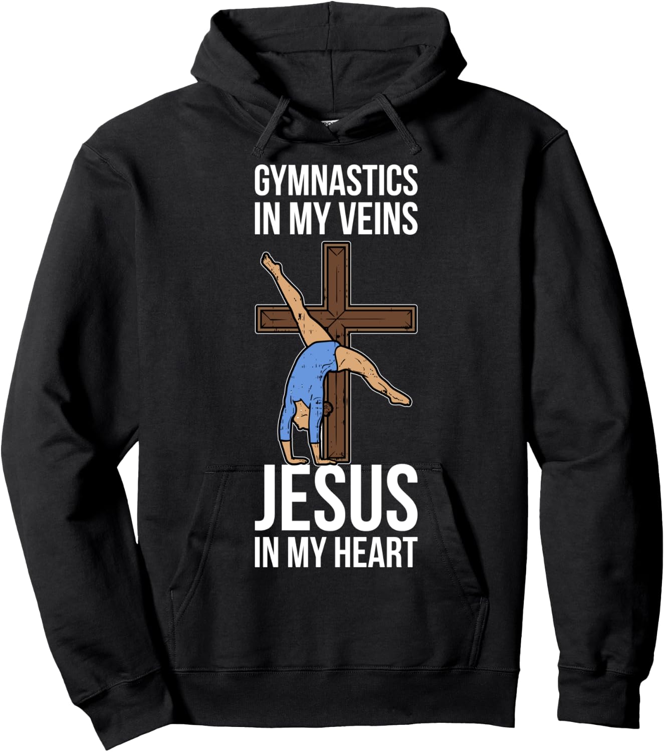 Gymnastics In My Veins Jesus In My Heart Hoodie - Hoodie | Black