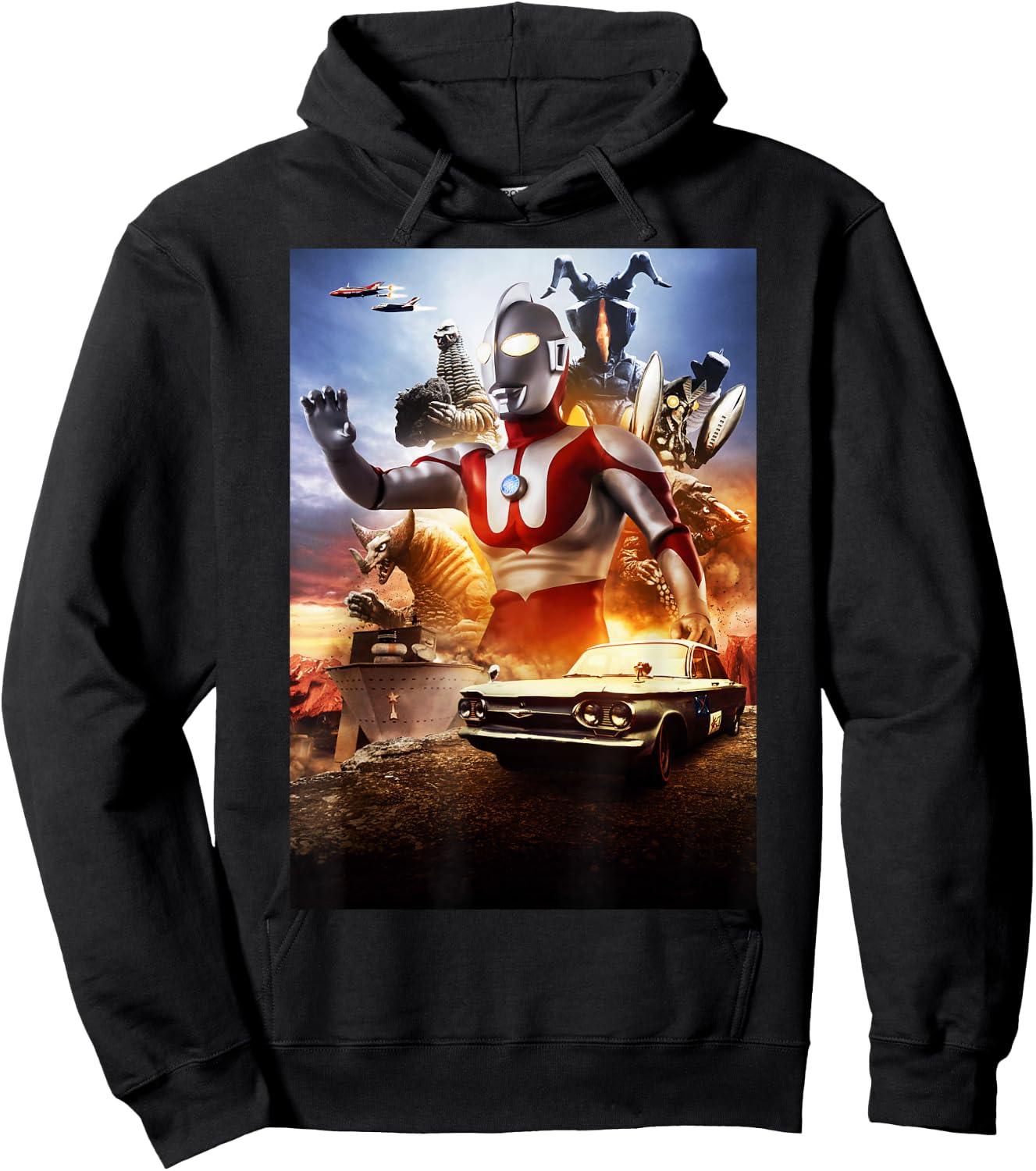 The First 1966 ULTRAMAN Poster Visual Design B Hoodie - Hoodie | Black
