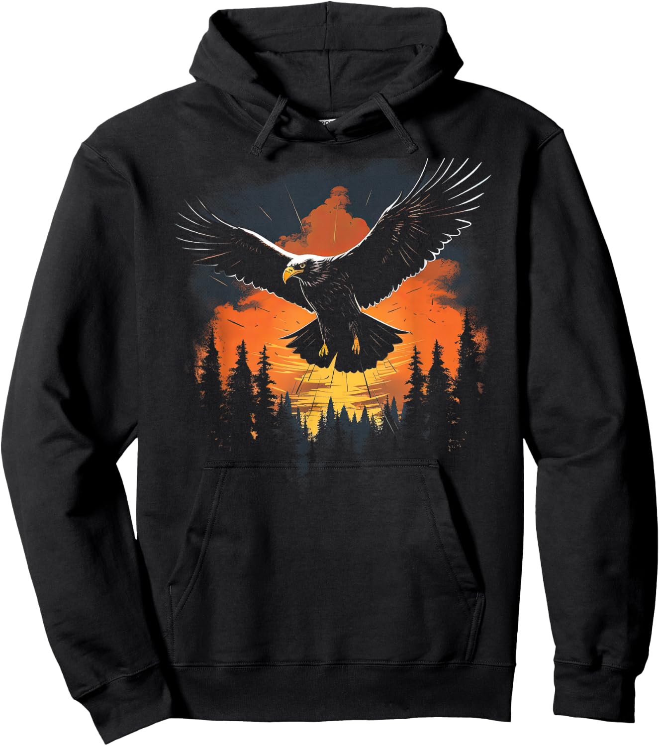 Eagle Forest Animal Wildlife Hoodie - Hoodie | Black