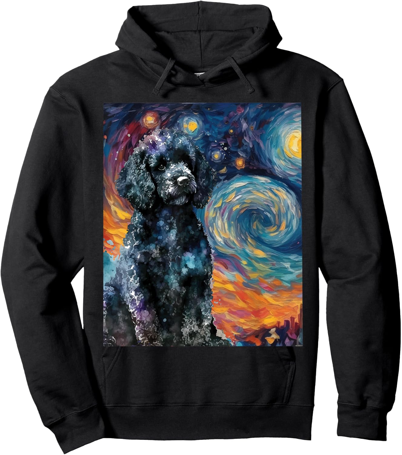 Black Poodle Starry Night - Dog Lover Puppy Pet Owner Men Women Kids Hoodie - Hoodie | Black
