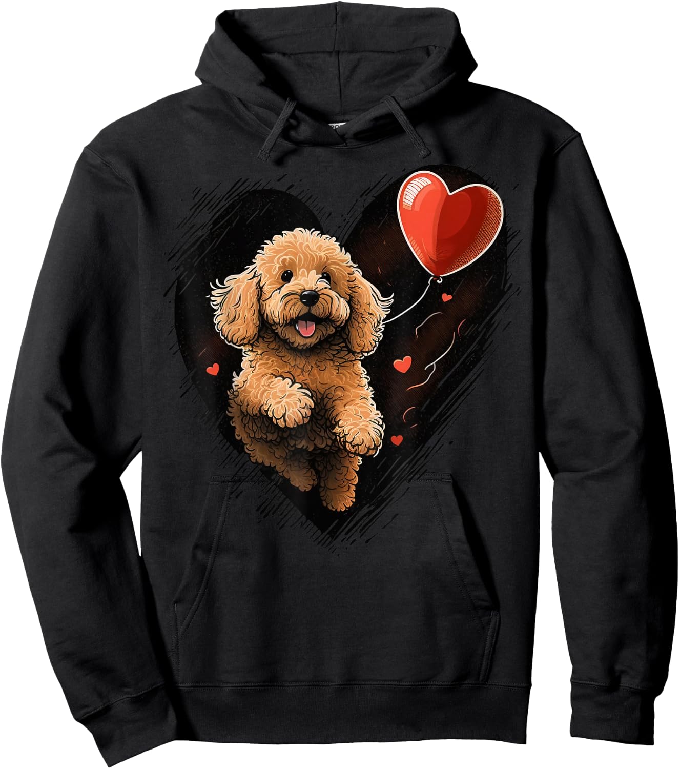 Goldendoodle Heart for Valentines Day on Golden Doodle Lover Hoodie - Hoodie | Black