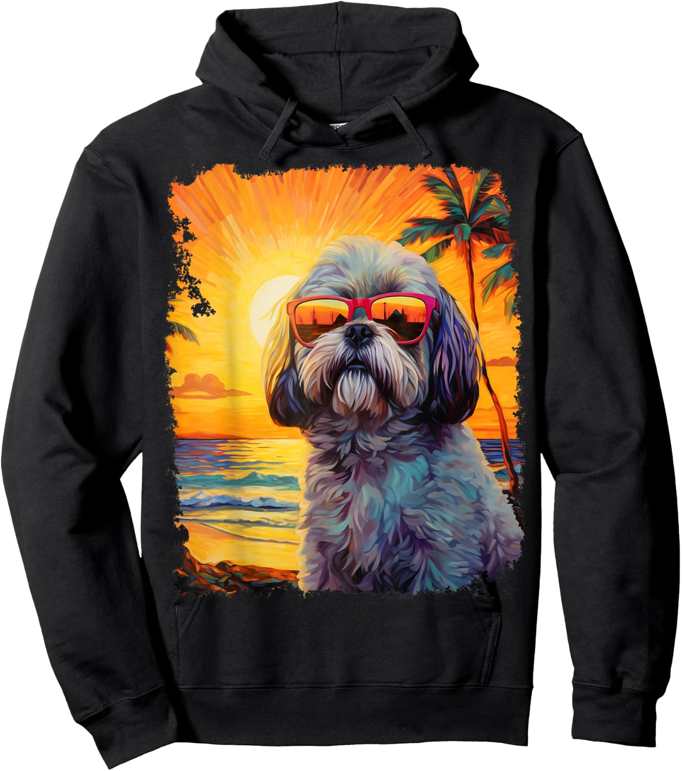 Dog Hawaiian Shih Tzu Hoodie - Hoodie | Black