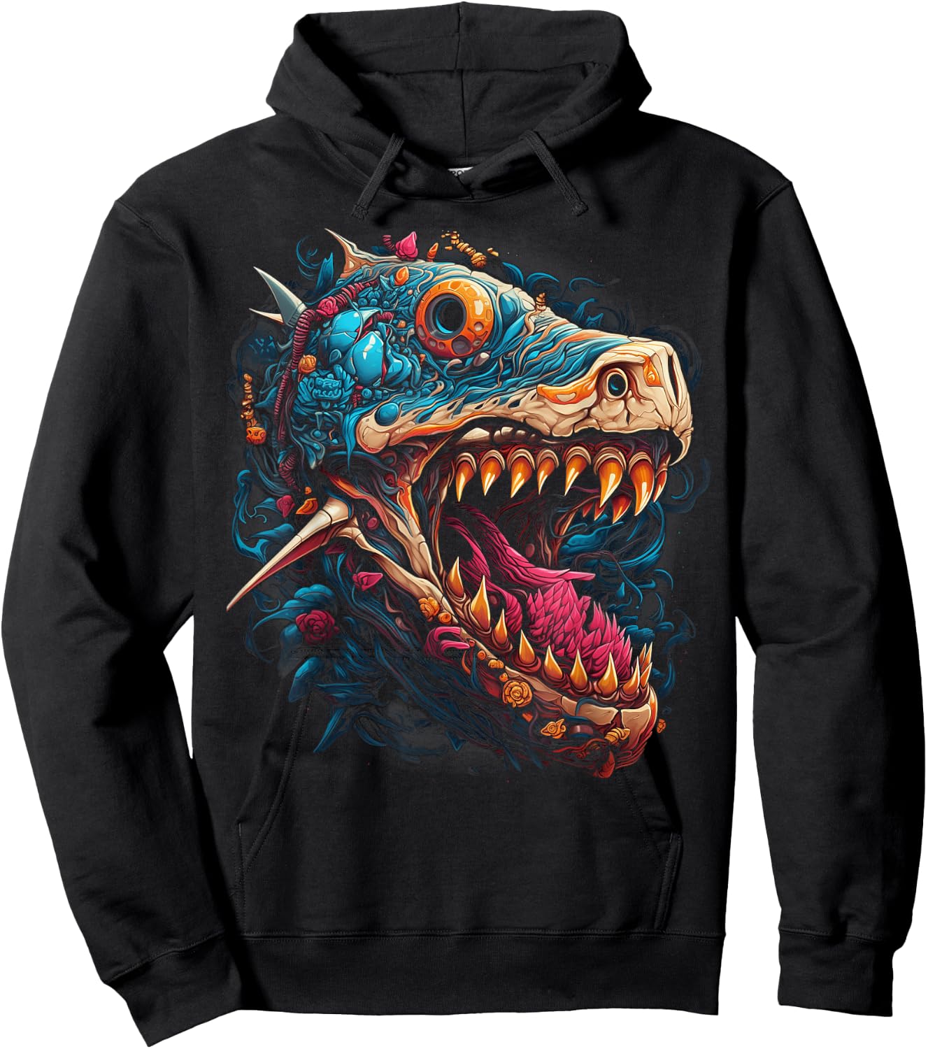 Floral Hammerhead Shark Ocean Design Women Hoodie - Hoodie | Black