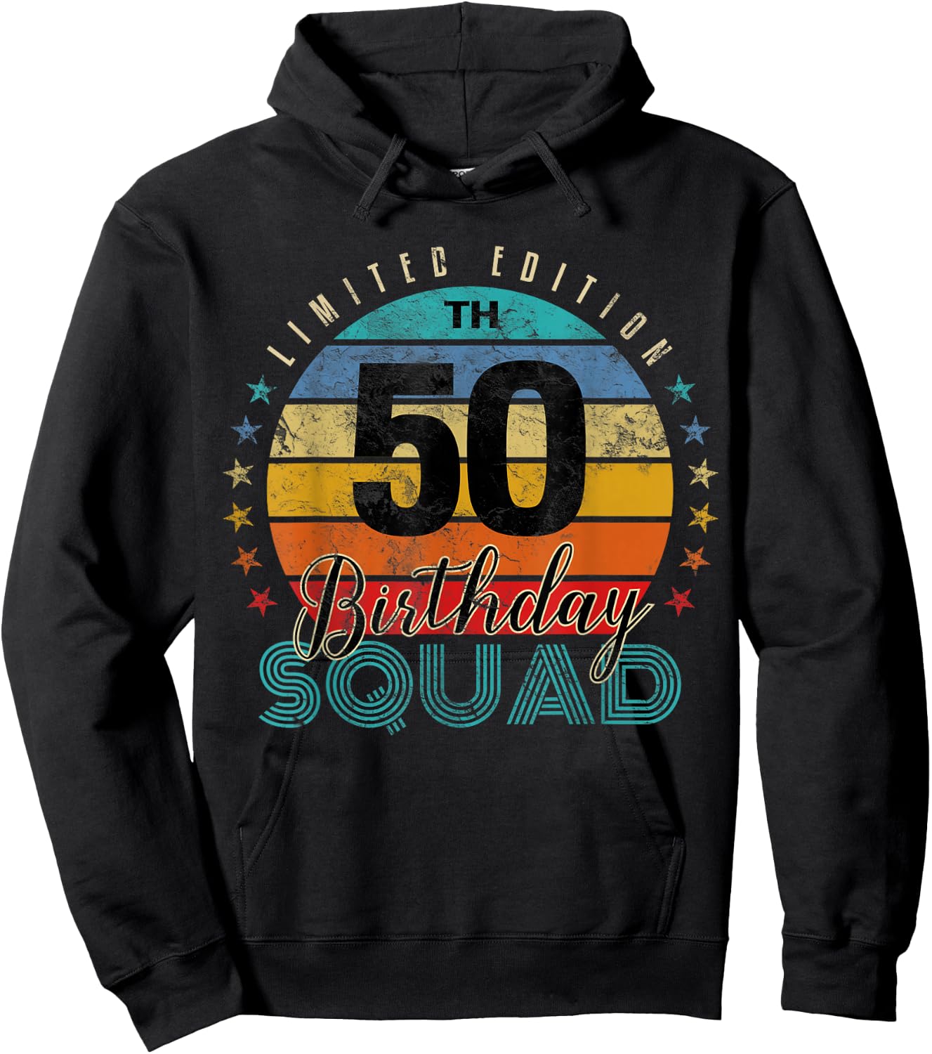 50 Year Old Birthday Squad Vintage 50th B-Day Group Friends Hoodie - Hoodie | Black