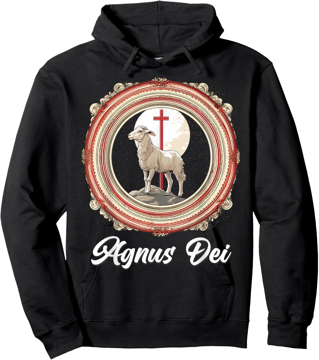 Agnus Dei Sanctus Traditional Latin Mass Catholic Hoodie - Hoodie | Black