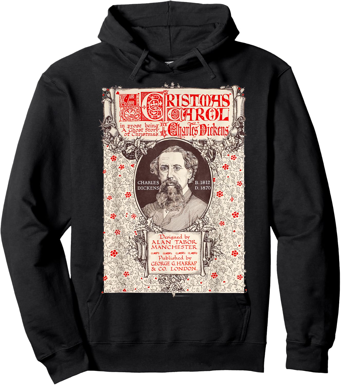 A Christmas Carol Collectors Society Dickens Scrooge Christmas Carol Vintage Black -Adults Hoodie - Hoodie | Black