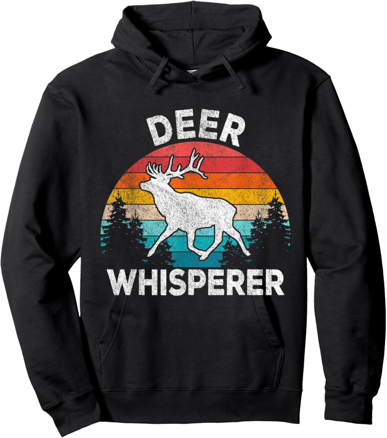 Deer Whisperer Deer Lover Funny Deer Quote Retro Hoodie - Hoodie | Black