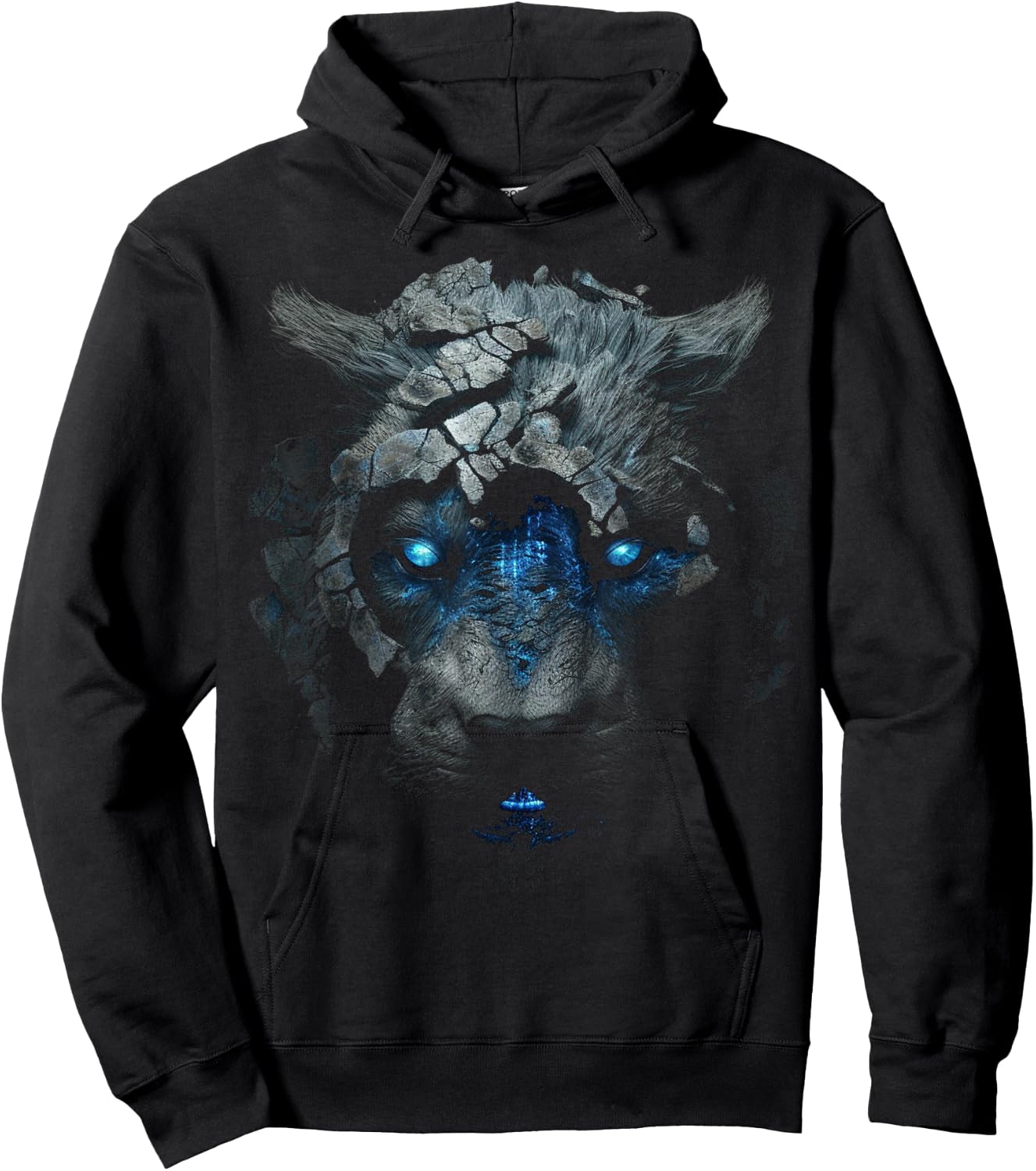 Lion Fantasy Predatory Cat Art - Blue Eyes Robot Animal Women Kids Hoodie - Hoodie | Black