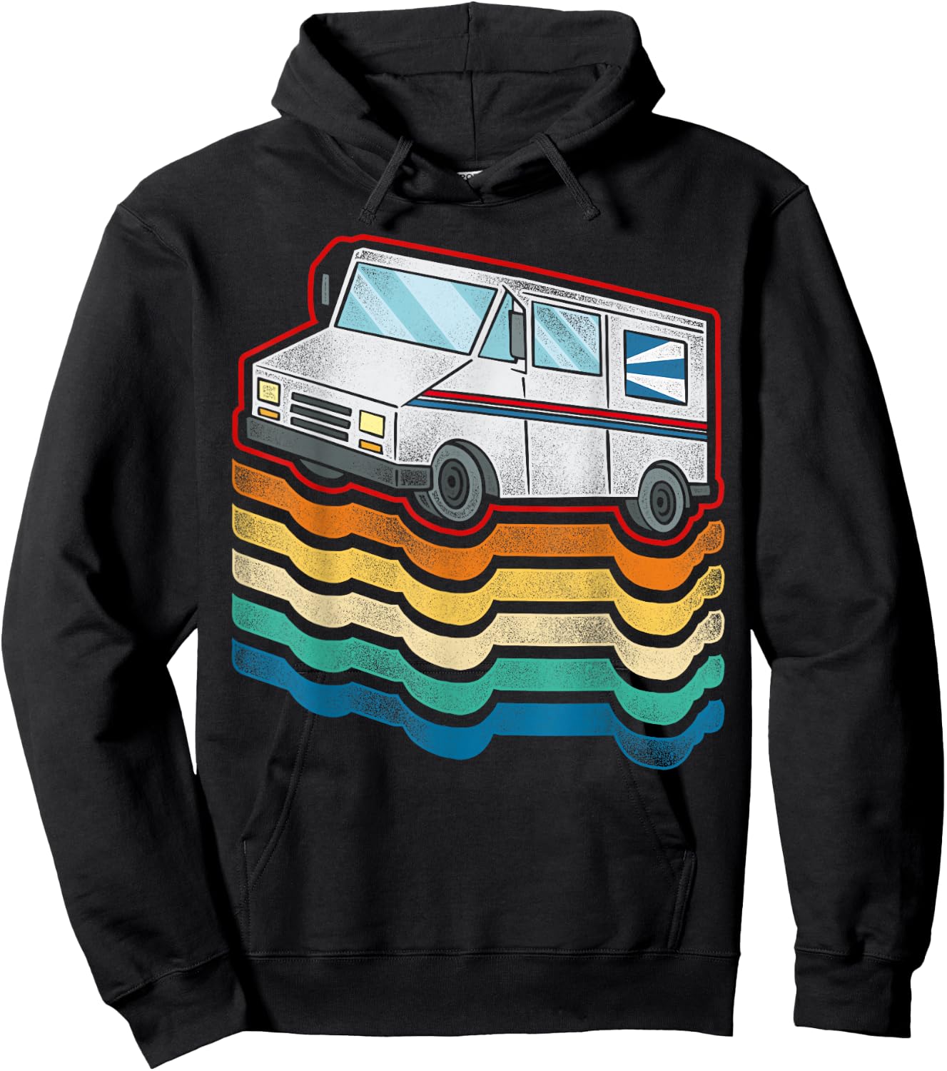 Postman Mailman Retro Vintage Post Truck Hoodie - Hoodie | Black