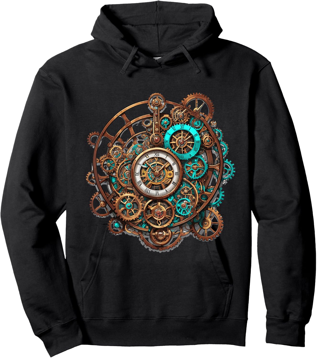 Vintage steampunk clock gears steampunk Hoodie - Hoodie | Black