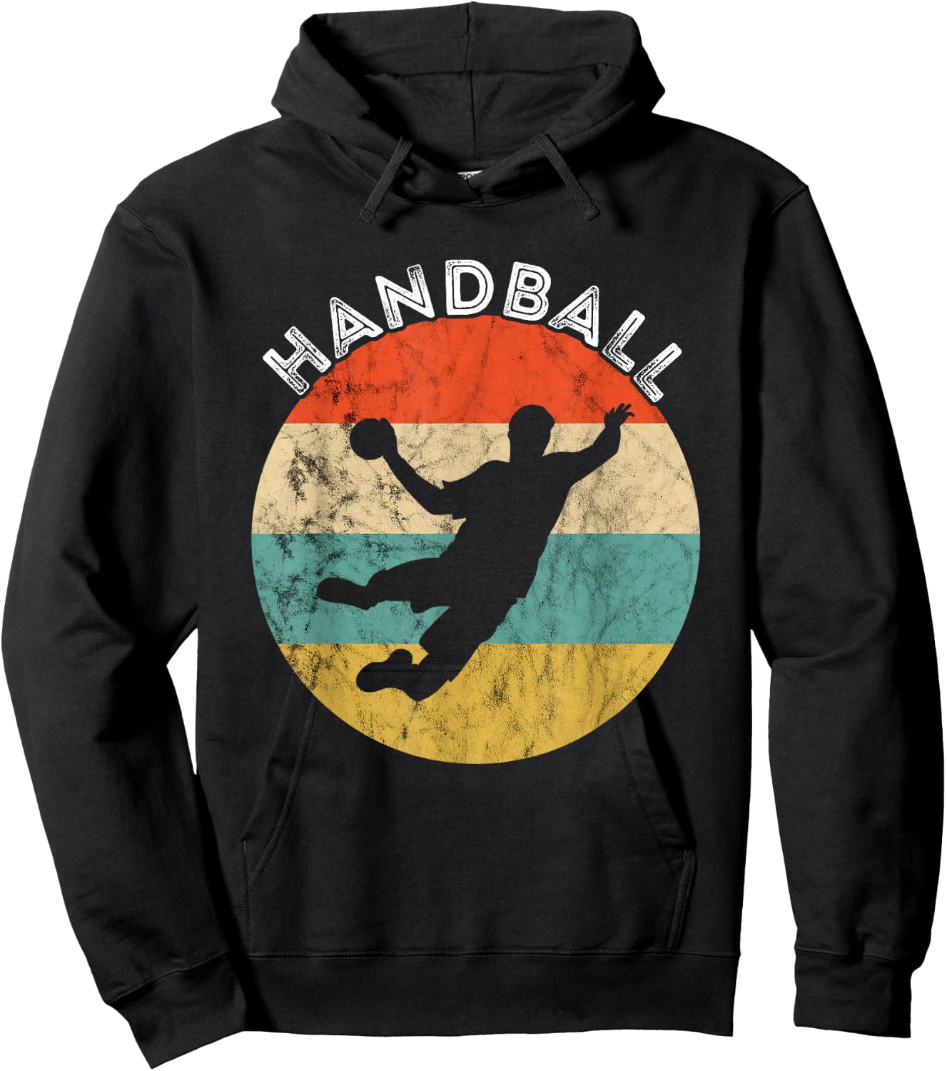 Handball Vintage Retro Handball Player Handball Game Hoodie - Hoodie | Black