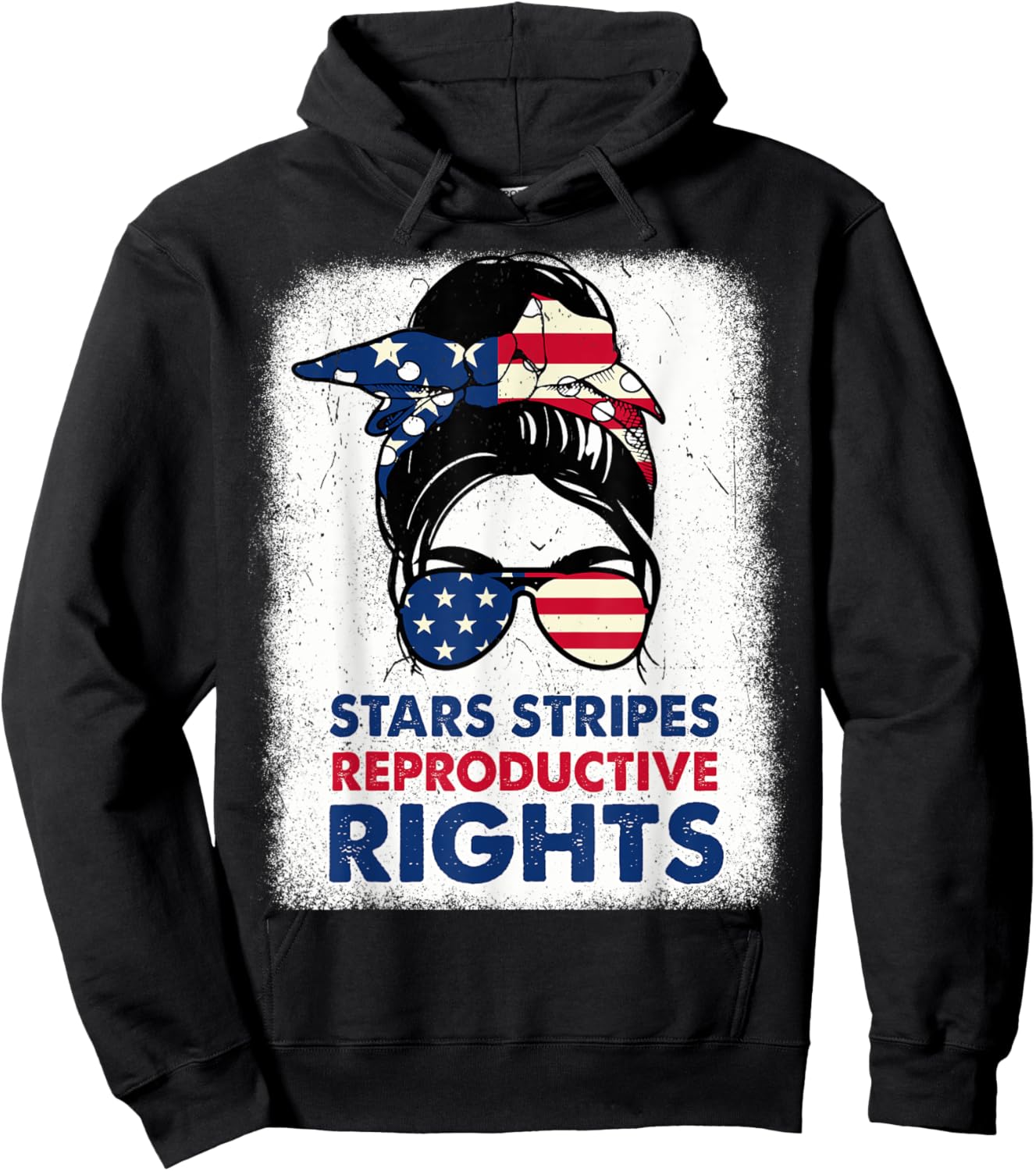 4th Of July Stars Stripes Reproductive Right Patriotic Women Hoodie - Hoodie | Black