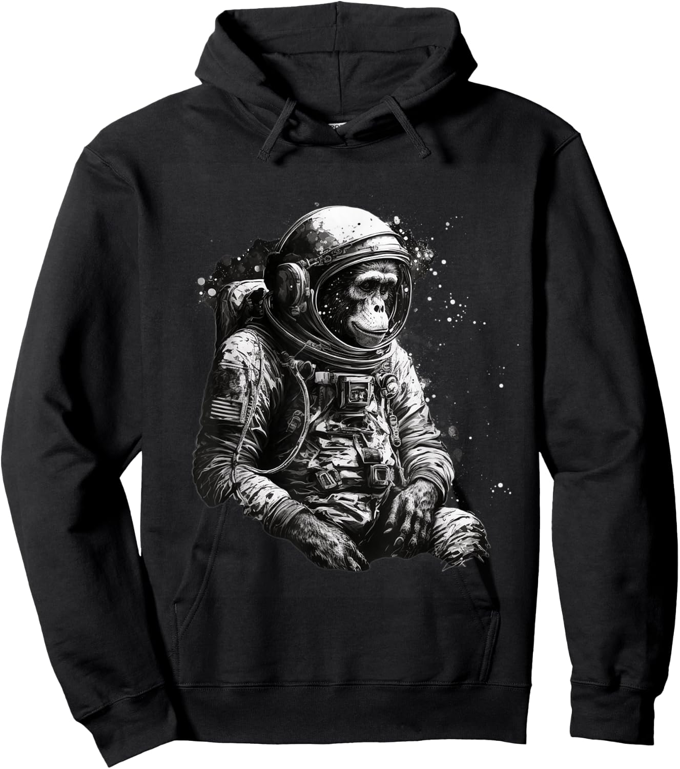 Chimpanzee Space Astronaut Travel Monkey Vintage Design Hoodie - Hoodie | Black