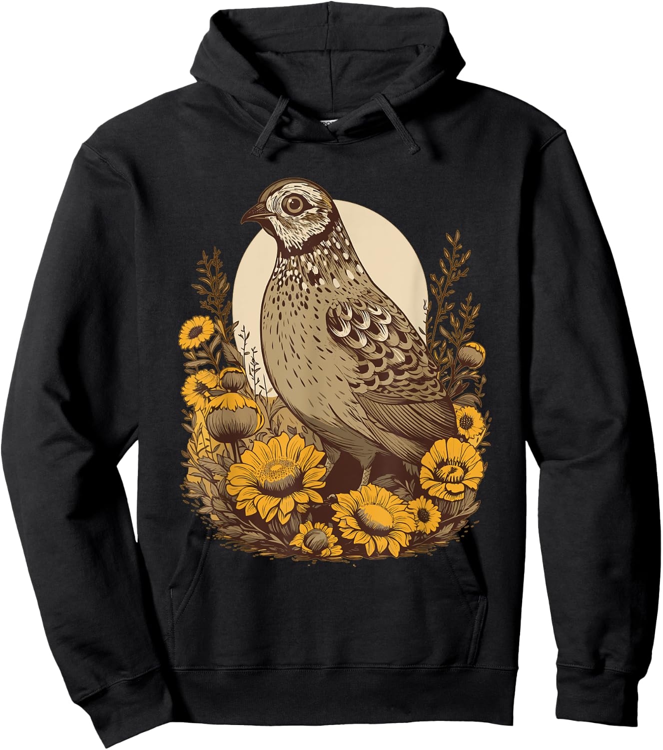 Quail Sunflower Outfit Quail Bird Lovers Girls Hoodie - Hoodie | Black