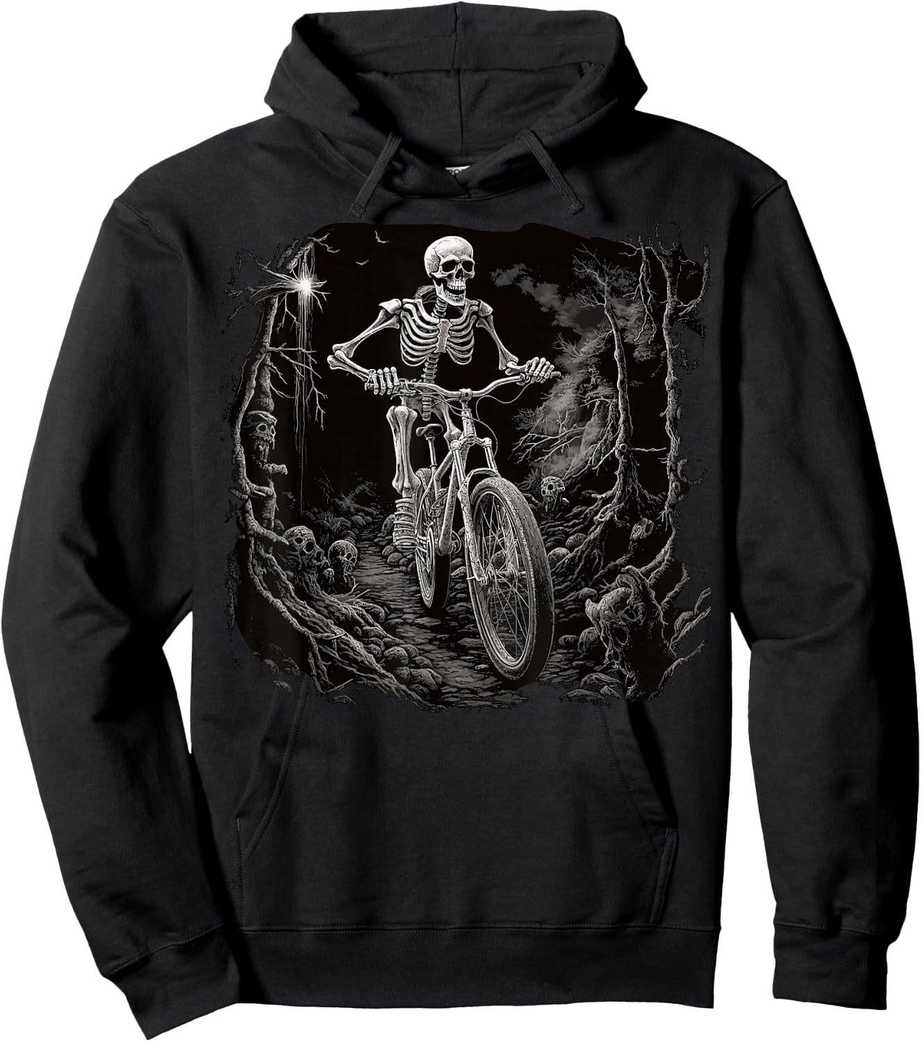 Cycling Skeleton Mountain MTB Bike Cyclist Skeleton Hoodie - Hoodie | Black