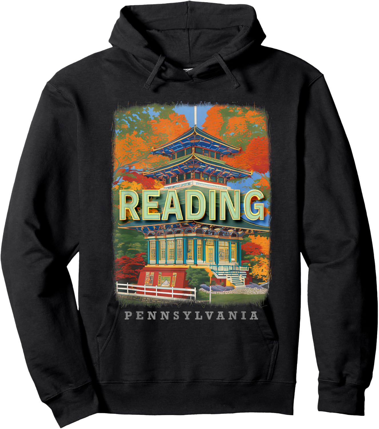 Reading Pennsylvania PA Historic Landmarks SD406 Hoodie - Hoodie | Black