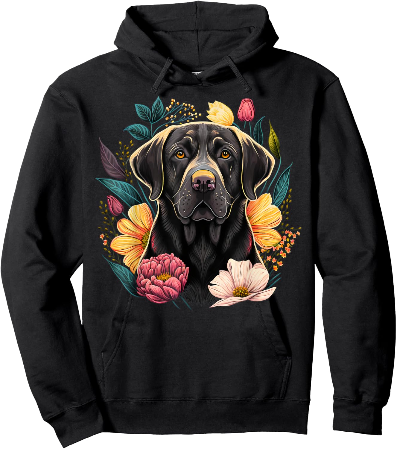 Cute black Labrador Dog on black Labrador Retriever Lover Men Women Kids Hoodie - Hoodie | Black